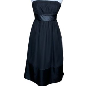 Thread Black Satin & Chiffon Cocktail Dress, 4